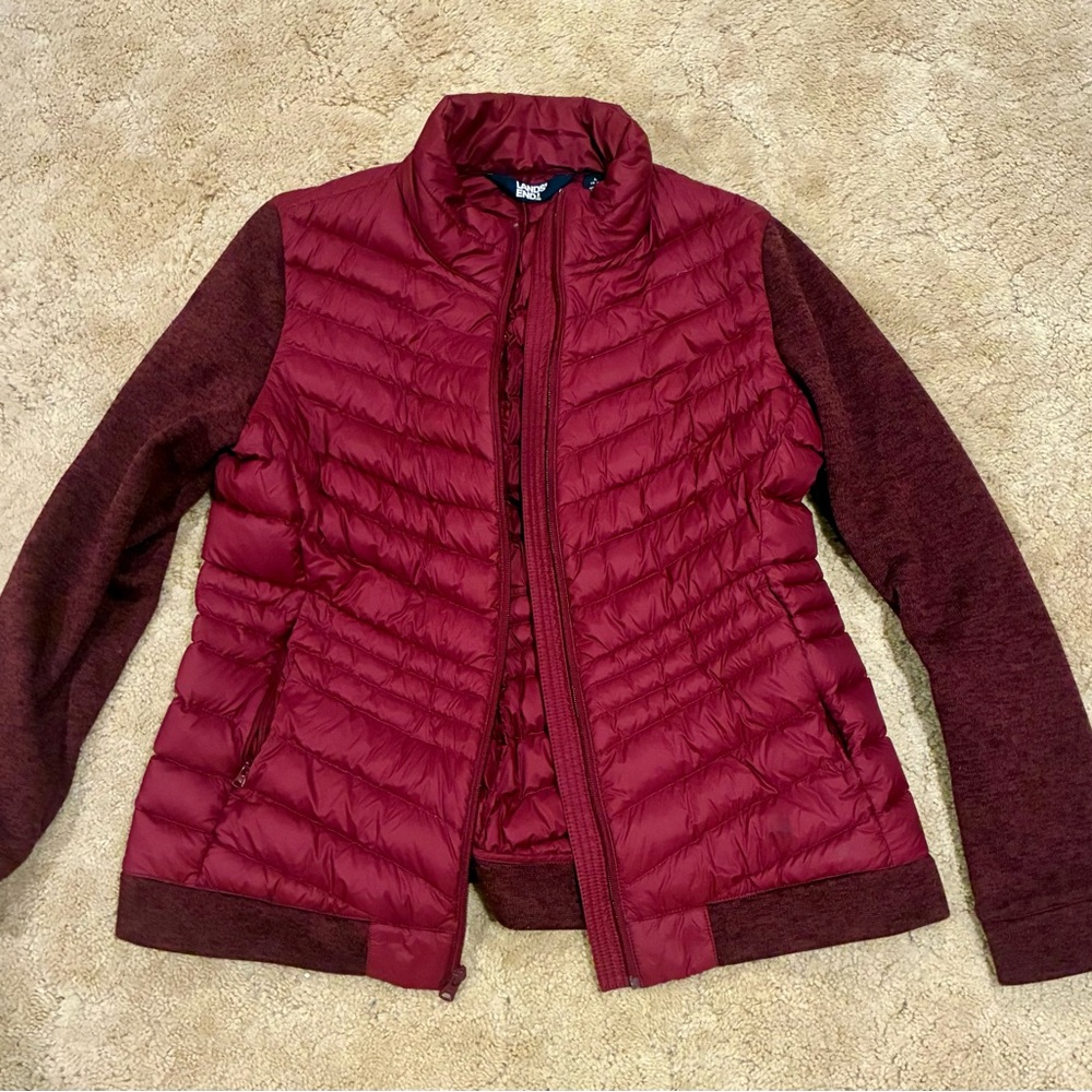 Lands' End Women's Maroon Puffer Jacket